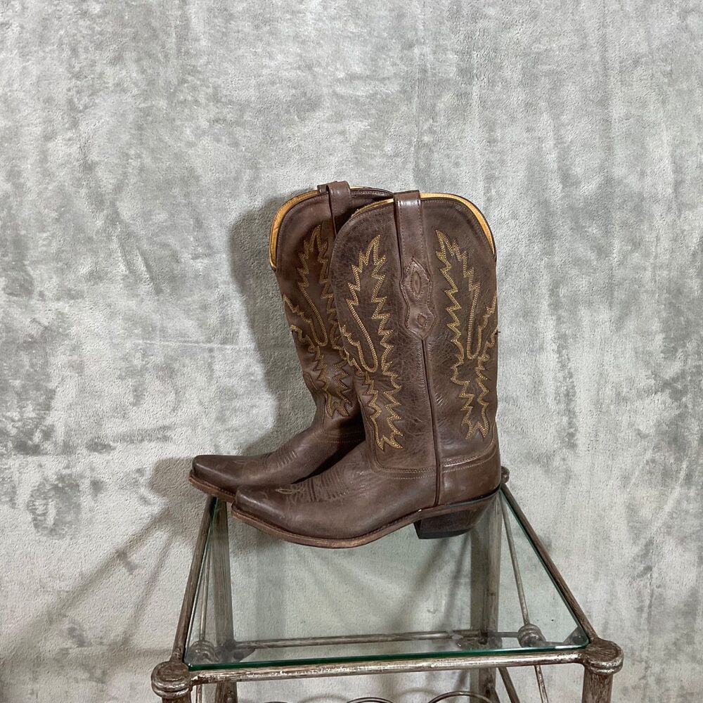 Old Western Women’s Size 6.5 Brown Leather Cowboy Rodeo Barn Boots style #1534